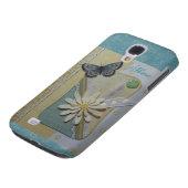 Coque Case-Mate Pour Samsung Galaxy Marguerite et papillon sur la sarcelle (Bas)