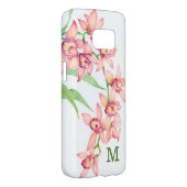 Coque Case-Mate Pour Samsung Galaxy Monogramme | Aquarelle Fleurs roses (Dos/Droit)