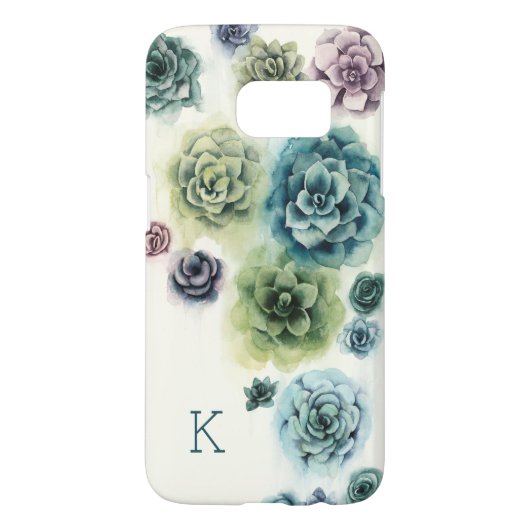 Coque Case-Mate Pour Samsung Galaxy Monogramme | Cluster de succulents (Dos)