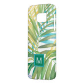 Coque Case-Mate Pour Samsung Galaxy Monogramme | Feuilles de palmiers tropicaux (Dos gauche)