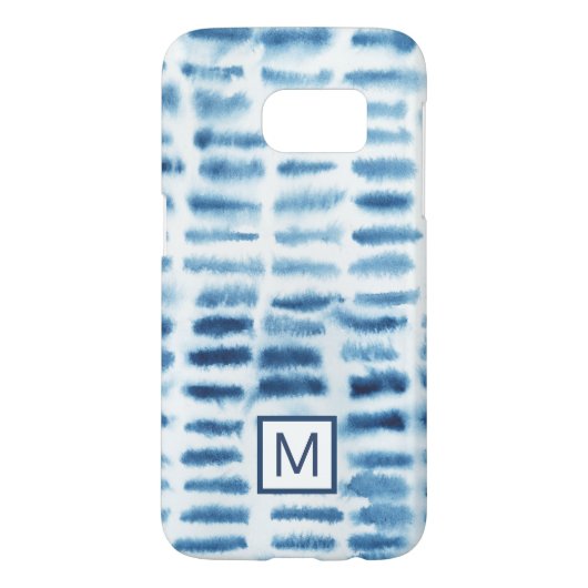 Coque Case-Mate Pour Samsung Galaxy Monogramme | Impression de l'aquarelle Indigio (Dos)