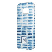 Coque Case-Mate Pour Samsung Galaxy Monogramme | Impression de l'aquarelle Indigio (Dos gauche)