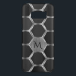 Coque Case-Mate Samsung Galaxy S8 Monogramme Motif géométrique gris et argent<br><div class="desc">Elégant gris et gris argenté motif géométrique moderne avec monogramme personnalisé</div>