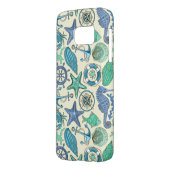 Coque Case-Mate Pour Samsung Galaxy Motif d'animaux marins Turquoises (Dos gauche)