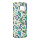 Coque Case-Mate Pour Samsung Galaxy Motif d'animaux marins Turquoises (Dos/Droit)