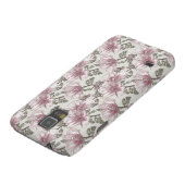 Coque Case-Mate Pour Samsung Galaxy Motif de fleurs rose amorti de ketmie (Bas)