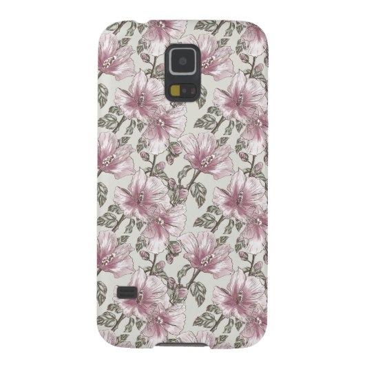 Coque Case-Mate Pour Samsung Galaxy Motif de fleurs rose amorti de ketmie (Dos)