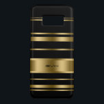 Coque Case-Mate Samsung Galaxy S8 Motif Gold & Black Stripes<br><div class="desc">Elégante motif aux rayures dorées et turquoise avec cadre en dentelle blanche. monogramme personnalisable.</div>