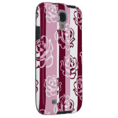 Coque Case-Mate Pour Samsung Galaxy Motif rayé avec des roses (Dos/Droit)