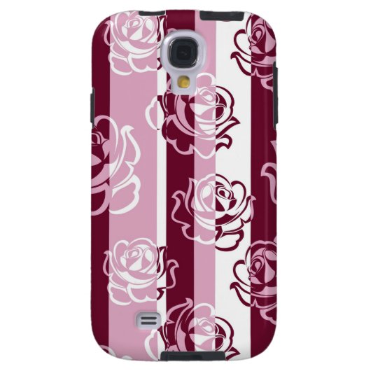 Coque Case-Mate Pour Samsung Galaxy Motif rayé avec des roses (Dos)