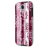 Coque Case-Mate Pour Samsung Galaxy Motif rayé avec des roses (Dos gauche)