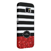 Coque Case-Mate Pour Samsung Galaxy Parties scintillant Ruby Red Bokeh avec rayures no (Dos/Droit)