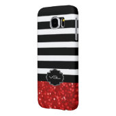 Coque Case-Mate Pour Samsung Galaxy Parties scintillant Ruby Red Bokeh avec rayures no (Dos gauche)