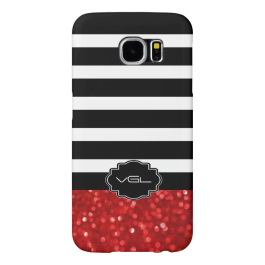 Coque Case-Mate Pour Samsung Galaxy Parties scintillant Ruby Red Bokeh avec rayures no (Dos)