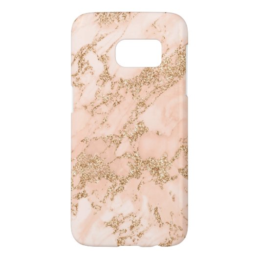 Coque Case-Mate Pour Samsung Galaxy Rose en marbre parties scintillant d'or abstrait (Dos)