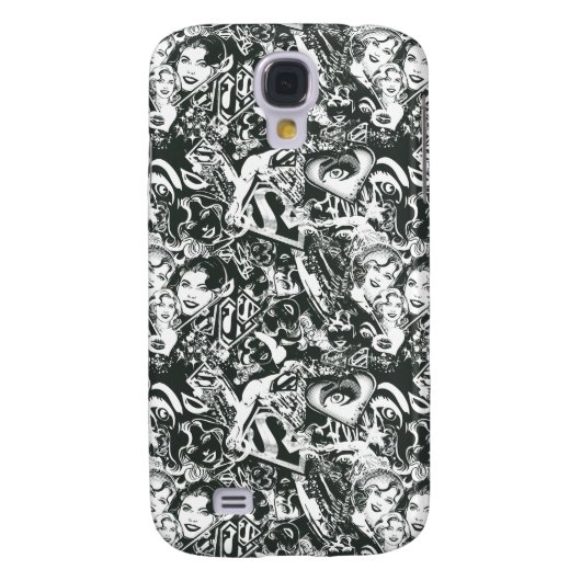 Coque Case-Mate Pour Samsung Galaxy Supergirl noir et blanc collage (Dos)