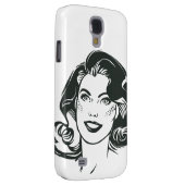 Coque Case-Mate Pour Samsung Galaxy Supergirl noir et blanc dessin 2 (Dos/Droit)