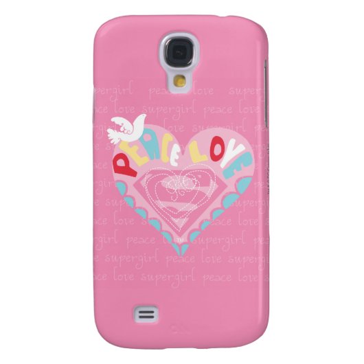 Coque Case-Mate Pour Samsung Galaxy Supergirl Paix et amour rose (Dos)