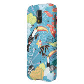 Coque Case-Mate Pour Samsung Galaxy Texture tropicale avec Toucans et Hummingbirds (Dos gauche)
