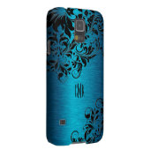 Coque Case-Mate Pour Samsung Galaxy Turquoise Métallique Avec Flou Noir (Dos/Droit)