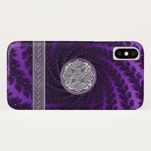 Coque Céltic Fractal Purple Spiral (Dos (Horizontal))