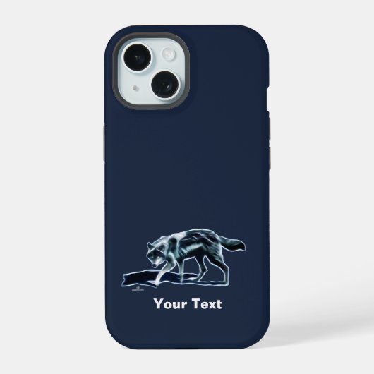Coque-coque iphone de loup foncé (Verso)