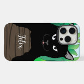 Coque-coque iphone d'illustration de chat noir (Verso Horizontal)