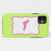 coque Dachshund vert et rose (Dos (Horizontal))