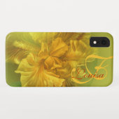 Coque d'art jaune fleuri iris (Dos (Horizontal))