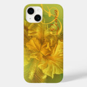 Coque d'art jaune fleuri iris (Verso)