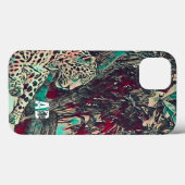 Coque de chat Jungle de Monogramme coque iphone (Verso (horizontal))