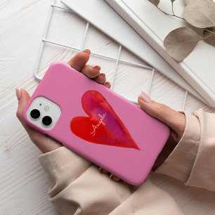 Coque de coeur minimaliste aquarelle