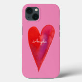 Coque de coeur minimaliste aquarelle (Verso)