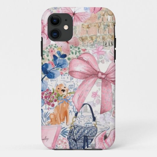 Coque de collage d'arc rose Coquette (Dos)