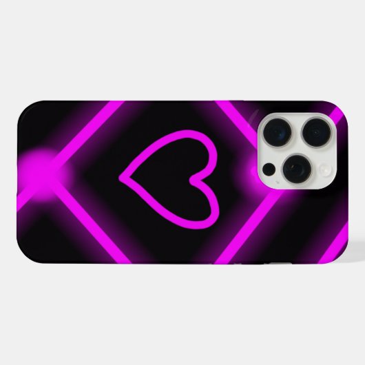 coque de conception de coeur violet/rose brillant (Verso Horizontal)