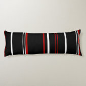 Coque de coussin Black Red et White Stripes (Dos)