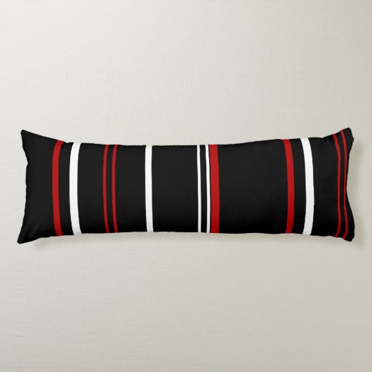 Coque de coussin Black Red et White Stripes (Devant)