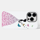 Coque de couverture iPhone Clair Lady Papillon (Verso (horizontal))