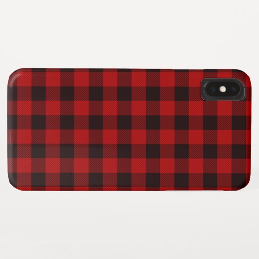 Coque de couverture iPhone Red Buffalo Check Plaid (Dos (Horizontal))
