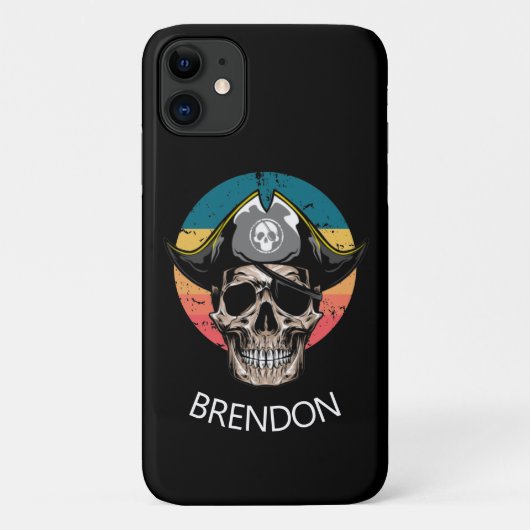 Coque de crâne de pirate du coucher du soleil - co (Dos)