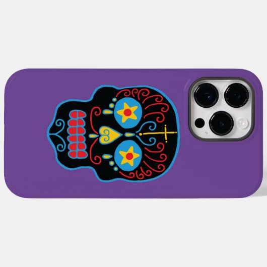 Coque de crâne de sucre noir coque iphone de maté (Verso (horizontal))