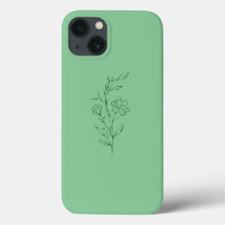 Coque de fleurs vertes pour iPhone 13