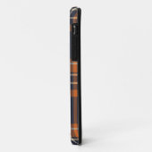 coque de iPhone à carreaux orange et bleu (Dos/Gauche)