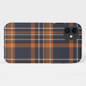 coque de iPhone à carreaux orange et bleu (Dos (Horizontal))