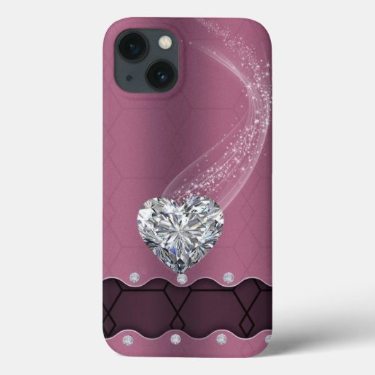 Coque de iPhone Case-Mate Rose et Diamant (Verso)