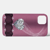 Coque de iPhone Case-Mate Rose et Diamant (Verso (horizontal))