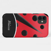 Coque de l'iPhone 5 de Ladybug moderne rouge/noir (Dos (Horizontal))