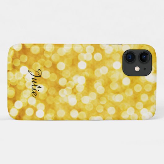 Coque de l'iPhone Apple Bokeh 11 Modern Gold (Dos (Horizontal))