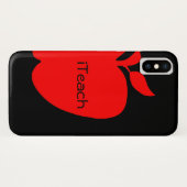 Coque de l'iPhone X de l'enseignant Red & Black Ap (Dos (Horizontal))