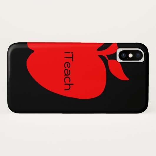 Coque de l'iPhone X de l'enseignant Red & Black Ap (Dos (Horizontal))